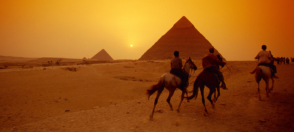 Pyramids and Felucca Nile from Port Said